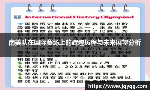 南美队在国际赛场上的辉煌历程与未来展望分析